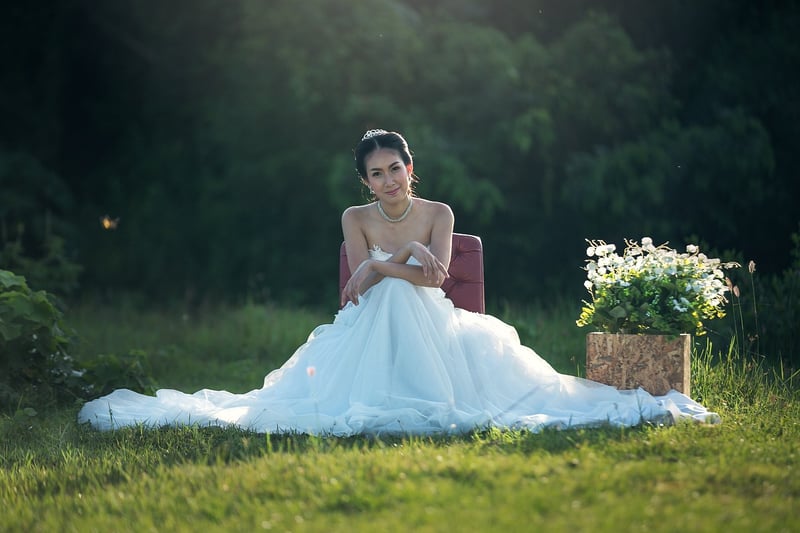 Bride in custom dress